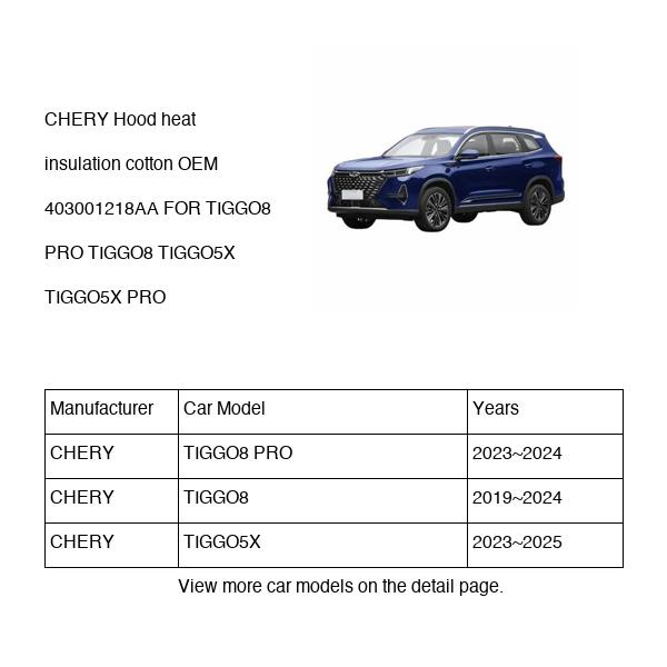 CHERY Hood heat insulation cotton OEM 403001218AA FOR TIGGO8 TIGGO5X 403001218AA-CHERY_OEM