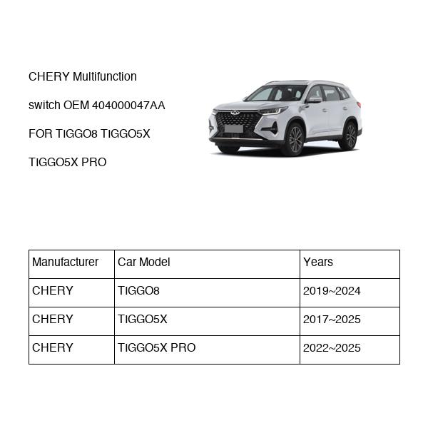 CHERY Multifunction switch OEM 404000047AA FOR TIGGO8 TIGGO5X 404000047AA-CHERY_OEM