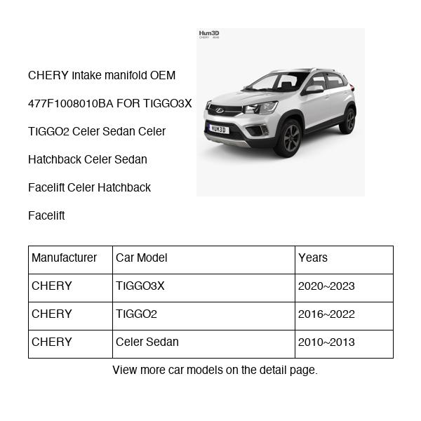 CHERY Intake manifold OEM 477F1008010BA FOR TIGGO3X TIGGO2 Celer 477F1008010BA-CHERY_OEM