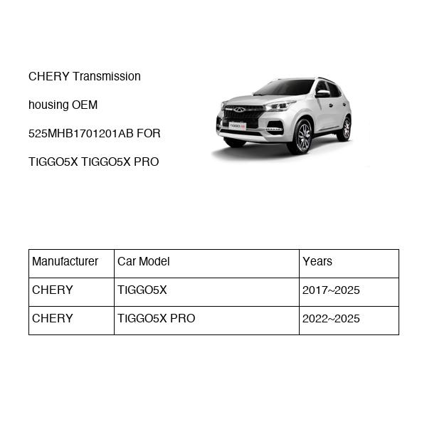 CHERY Transmission housing OEM 525MHB1701201AB FOR TIGGO5X 525MHB1701201AB-CHERY_OEM