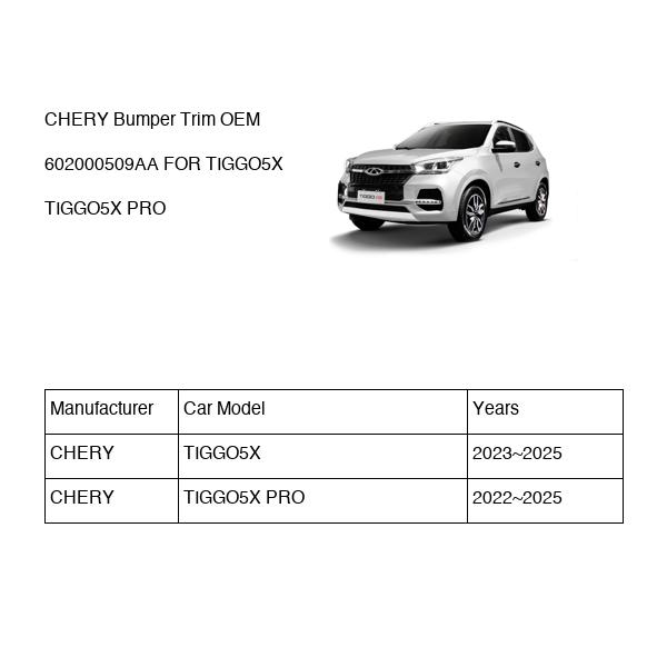 CHERY Bumper Trim OEM 602000509AA FOR TIGGO5X 602000509AA-CHERY_OEM