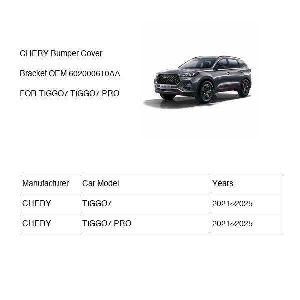 CHERY Bumper Cover Bracket OEM 602000610AA FOR TIGGO7 602000610AA-CHERY_OEM