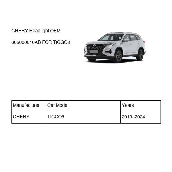 CHERY Headlight OEM 605000016AB FOR TIGGO8 605000016AB-CHERY_OEM
