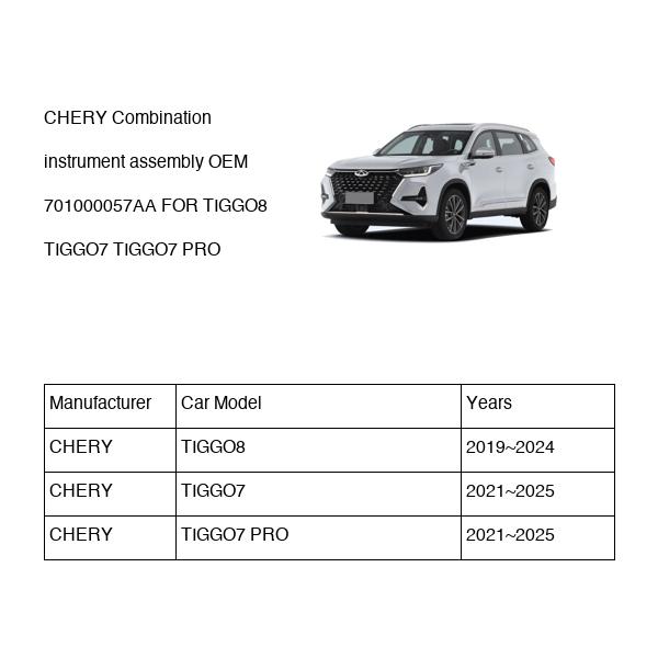 CHERY Combination instrument assembly OEM 701000057AA FOR TIGGO8 TIGGO7 701000057AA-CHERY_OEM