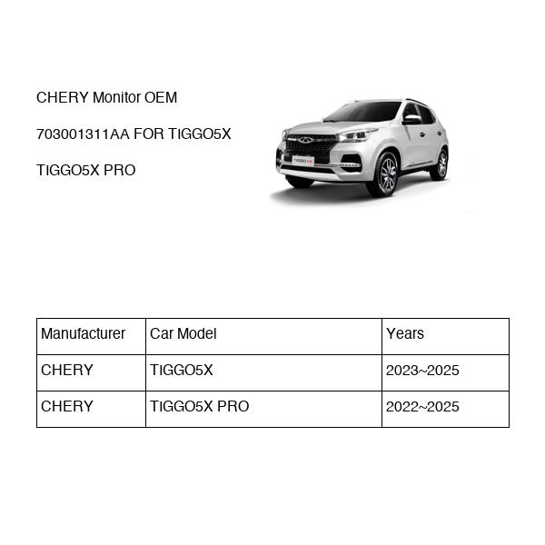 CHERY Monitor OEM 703001311AA FOR TIGGO5X 703001311AA-CHERY_OEM