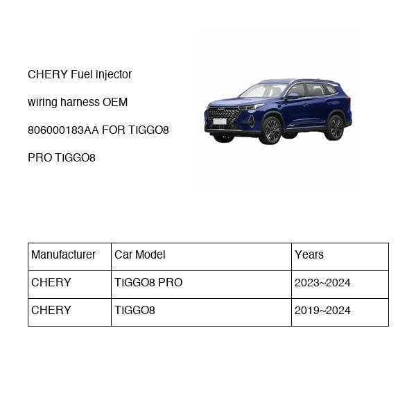 CHERY Fuel injector wiring harness OEM 806000183AA FOR TIGGO8 806000183AA-CHERY_OEM