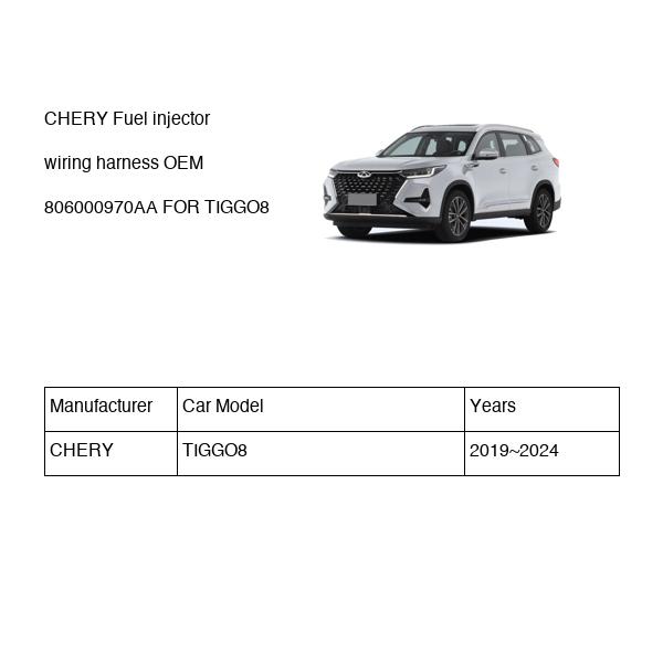 CHERY Fuel injector wiring harness OEM 806000970AA FOR TIGGO8 806000970AA-CHERY_OEM