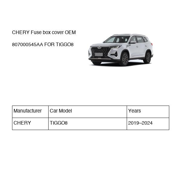 CHERY Fuse box cover OEM 807000545AA FOR TIGGO8 807000545AA-CHERY_OEM