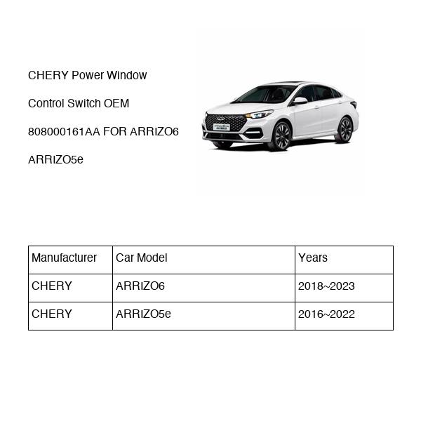 CHERY Power Window Control Switch OEM 808000161AA FOR ARRIZO6 ARRIZO5e 808000161AA-CHERY_OEM