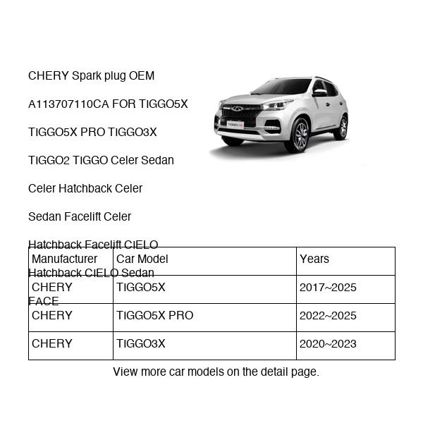 CHERY Spark plug OEM A113707110CA FOR TIGGO5X TIGGO3X TIGGO2 TIGGO Celer CIELO FACE A113707110CA-CHERY_OEM