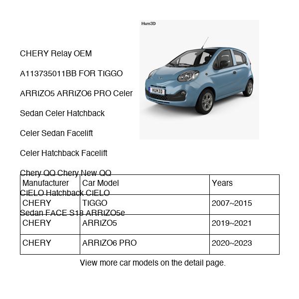CHERY Relay OEM A113735011BB FOR TIGGO ARRIZO5 ARRIZO6 Celer Chery CIELO FACE S18 ARRIZO5e A113735011BB-CHERY_OEM