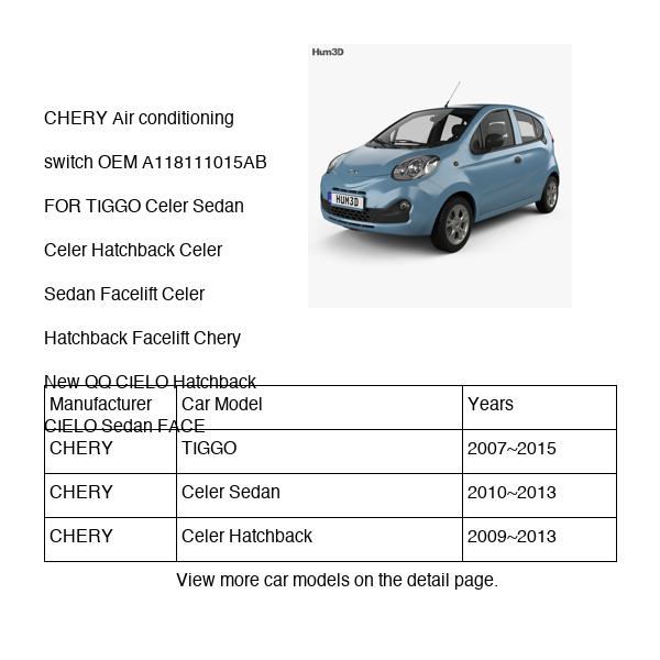 CHERY Air conditioning switch OEM A118111015AB FOR TIGGO Celer Chery CIELO FACE A118111015AB-CHERY_OEM