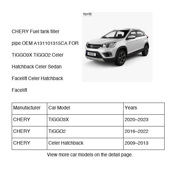 CHERY Fuel tank filler pipe OEM A131101315CA FOR TIGGO3X TIGGO2 Celer A131101315CA-CHERY_OEM