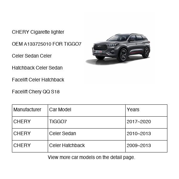 CHERY Cigarette lighter OEM A133725010 FOR TIGGO7 Celer Chery S18 A133725010-CHERY_OEM