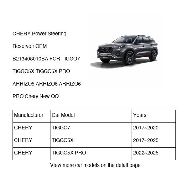 CHERY Power Steering Reservoir OEM B213408010BA FOR TIGGO7 TIGGO5X ARRIZO5 ARRIZO6 Chery B213408010BA-CHERY_OEM