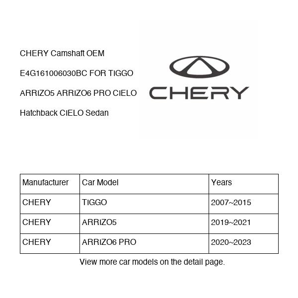 CHERY Camshaft OEM E4G161006030BC FOR TIGGO ARRIZO5 ARRIZO6 CIELO E4G161006030BC-CHERY_OEM