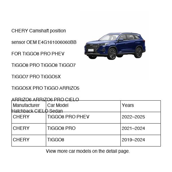 CHERY Camshaft position sensor OEM E4G161006060BB FOR TIGGO8 TIGGO7 TIGGO5X TIGGO ARRIZO5 ARRIZO6 CIELO E4G161006060BB-CHERY_OEM