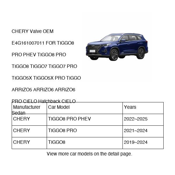 CHERY Valve OEM E4G161007011 FOR TIGGO8 TIGGO7 TIGGO5X TIGGO ARRIZO5 ARRIZO6 CIELO E4G161007011-CHERY_OEM