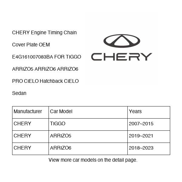 CHERY Engine Timing Chain Cover Plate OEM E4G161007083BA FOR TIGGO ARRIZO5 ARRIZO6 CIELO E4G161007083BA-CHERY_OEM