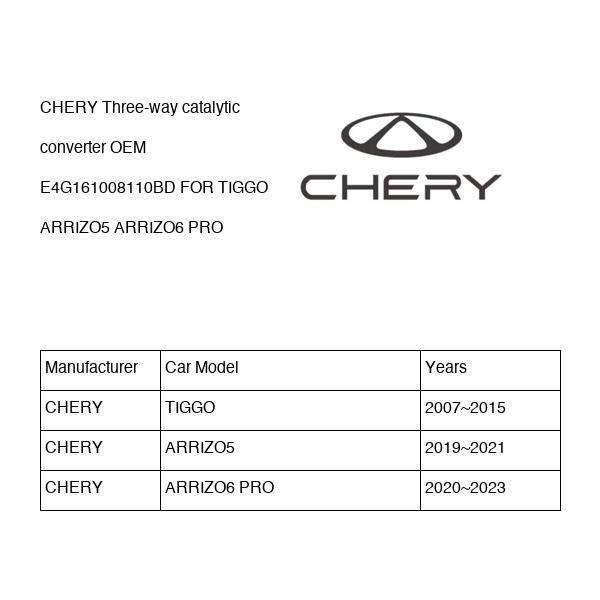 CHERY Three-way catalytic converter OEM E4G161008110BD FOR TIGGO ARRIZO5 ARRIZO6 E4G161008110BD-CHERY_OEM