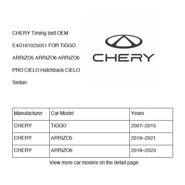 CHERY Timing belt OEM E4G161025051 FOR TIGGO ARRIZO5 ARRIZO6 CIELO E4G161025051-CHERY_OEM