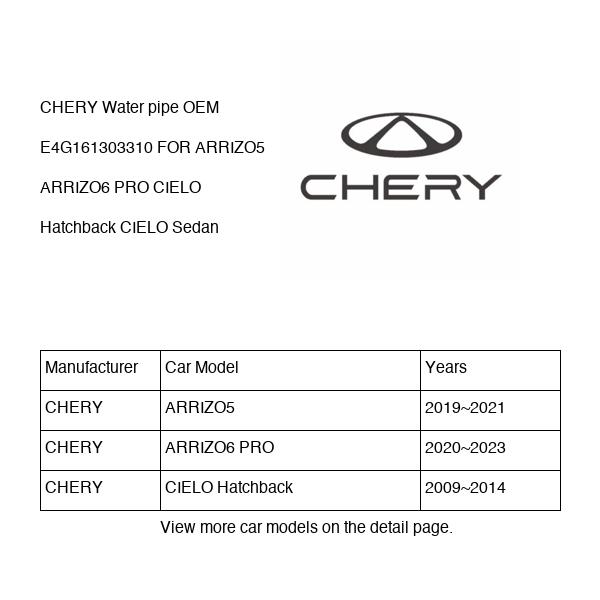 CHERY Water pipe OEM E4G161303310 FOR ARRIZO5 ARRIZO6 CIELO E4G161303310-CHERY_OEM