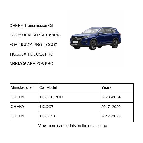 CHERY Transmission Oil Cooler OEM E4T15B1013010 FOR TIGGO8 TIGGO7 TIGGO5X ARRIZO6 E4T15B1013010-CHERY_OEM