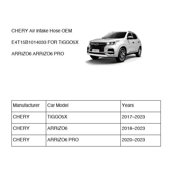CHERY Air Intake Hose OEM E4T15B1014033 FOR TIGGO5X ARRIZO6 E4T15B1014033-CHERY_OEM
