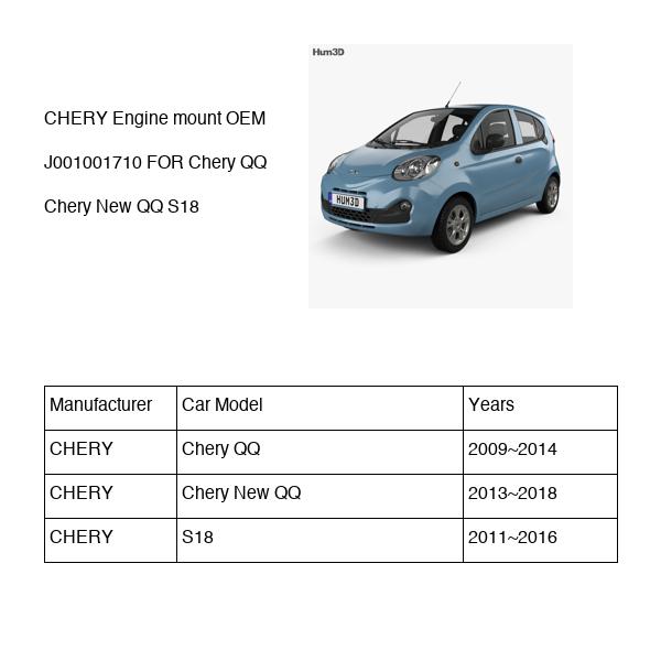 CHERY Engine mount OEM J001001710 FOR Chery S18 J001001710-CHERY_OEM