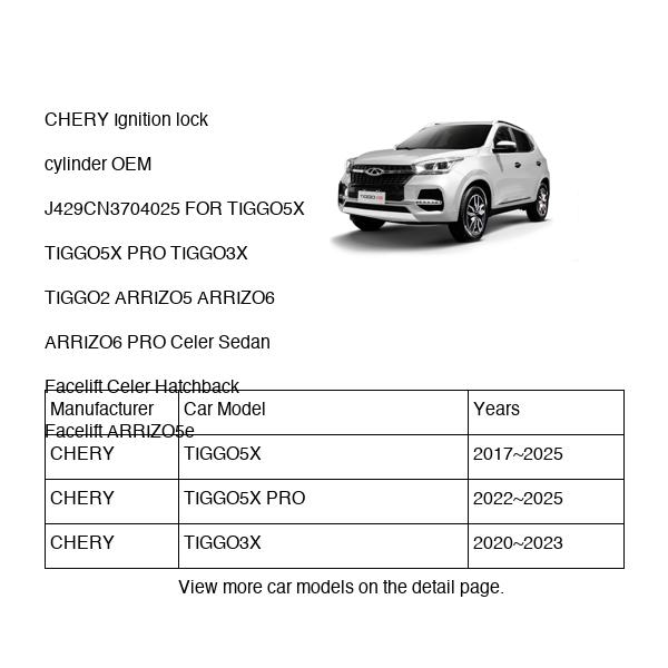 CHERY Ignition lock cylinder OEM J429CN3704025 FOR TIGGO5X TIGGO3X TIGGO2 ARRIZO5 ARRIZO6 Celer ARRIZO5e J429CN3704025-CHERY_OEM