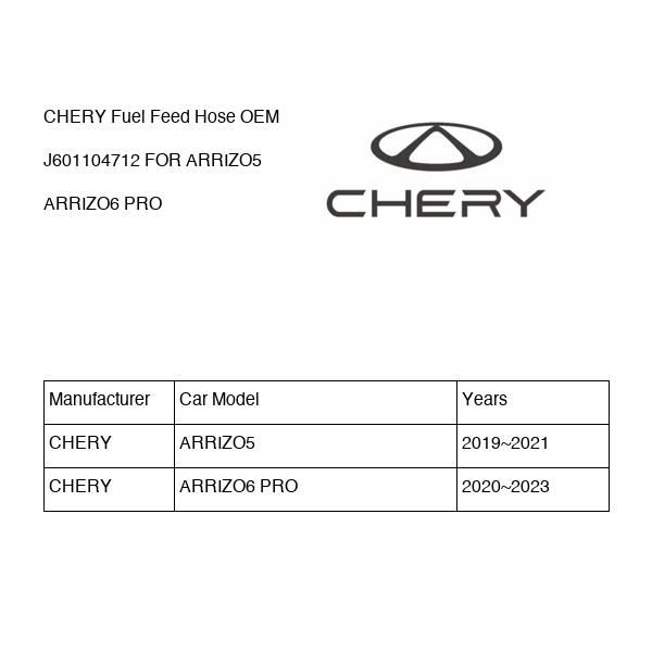 CHERY Fuel Feed Hose OEM J601104712 FOR ARRIZO5 ARRIZO6 J601104712-CHERY_OEM