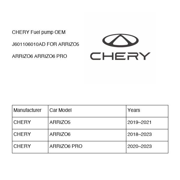 CHERY Fuel pump OEM J601106010AD FOR ARRIZO5 ARRIZO6 J601106010AD-CHERY_OEM