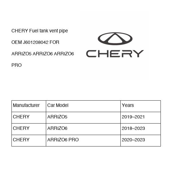 CHERY Fuel tank vent pipe OEM J601208042 FOR ARRIZO5 ARRIZO6 J601208042-CHERY_OEM