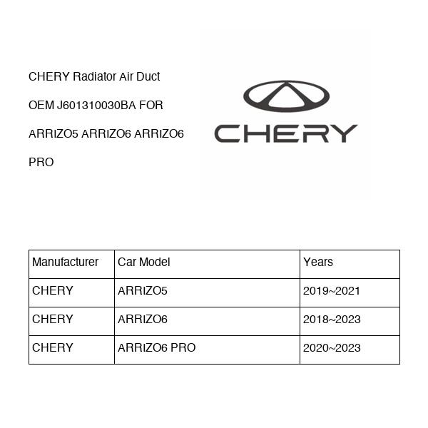 CHERY Radiator Air Duct OEM J601310030BA FOR ARRIZO5 ARRIZO6 J601310030BA-CHERY_OEM