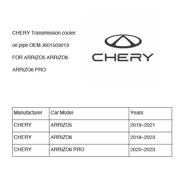 CHERY Transmission cooler oil pipe OEM J601503013 FOR ARRIZO5 ARRIZO6 J601503013-CHERY_OEM