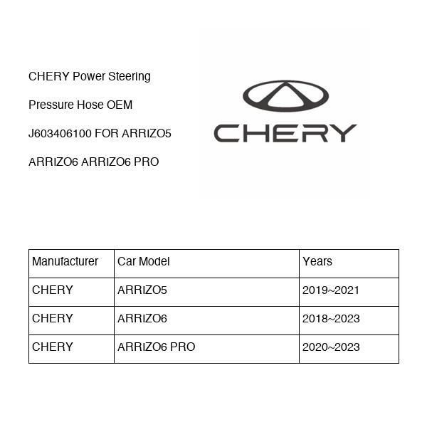 CHERY Power Steering Pressure Hose OEM J603406100 FOR ARRIZO5 ARRIZO6 J603406100-CHERY_OEM