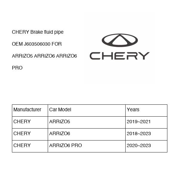 CHERY Brake fluid pipe OEM J603506030 FOR ARRIZO5 ARRIZO6 J603506030-CHERY_OEM