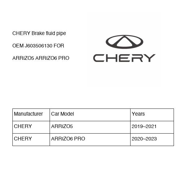 CHERY Brake fluid pipe OEM J603506130 FOR ARRIZO5 ARRIZO6 J603506130-CHERY_OEM