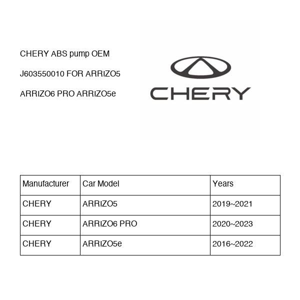 CHERY ABS pump OEM J603550010 FOR ARRIZO5 ARRIZO6 ARRIZO5e J603550010-CHERY_OEM