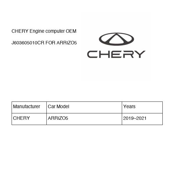 CHERY Engine computer OEM J603605010CR FOR ARRIZO5 J603605010CR-CHERY_OEM