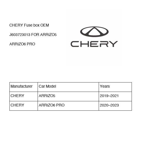 CHERY Fuse box OEM J603723013 FOR ARRIZO5 ARRIZO6 J603723013-CHERY_OEM