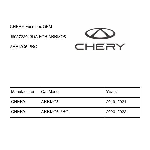 CHERY Fuse box OEM J603723013DA FOR ARRIZO5 ARRIZO6 J603723013DA-CHERY_OEM