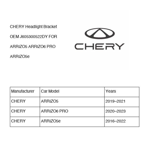 CHERY Headlight Bracket OEM J605300522DY FOR ARRIZO5 ARRIZO6 ARRIZO5e J605300522DY-CHERY_OEM