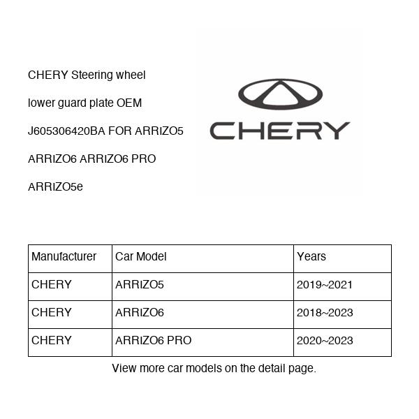 CHERY Steering wheel lower guard plate OEM J605306420BA FOR ARRIZO5 ARRIZO6 ARRIZO5e J605306420BA-CHERY_OEM
