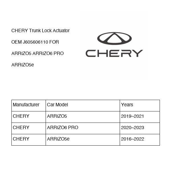 CHERY Trunk Lock Actuator OEM J605606110 FOR ARRIZO5 ARRIZO6 ARRIZO5e J605606110-CHERY_OEM