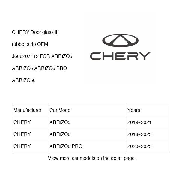 CHERY Door glass lift rubber strip OEM J606207112 FOR ARRIZO5 ARRIZO6 ARRIZO5e J606207112-CHERY_OEM