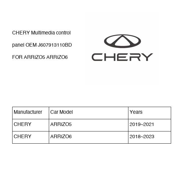 CHERY Multimedia control panel OEM J607913110BD FOR ARRIZO5 ARRIZO6 J607913110BD-CHERY_OEM