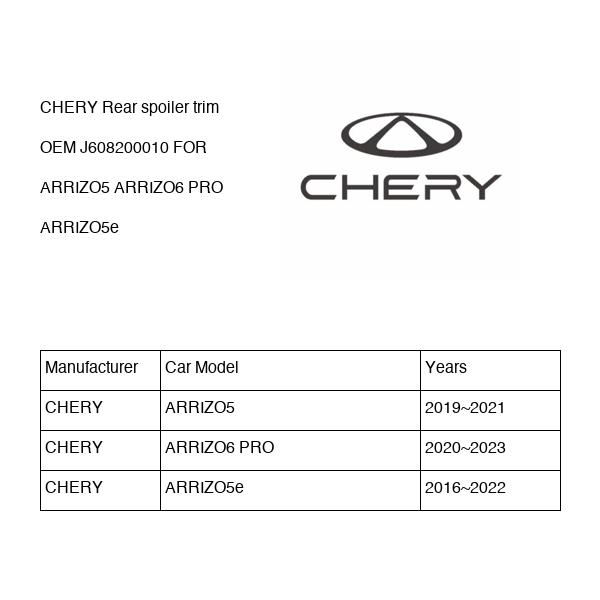 CHERY Rear spoiler trim OEM J608200010 FOR ARRIZO5 ARRIZO6 ARRIZO5e J608200010-CHERY_OEM