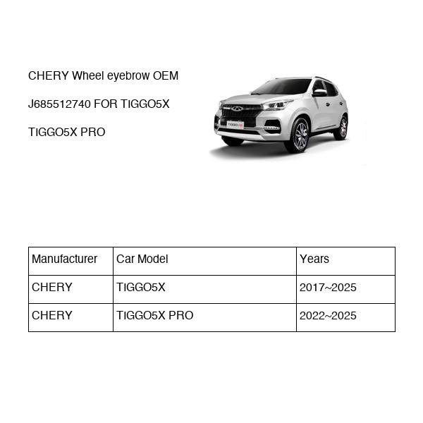 CHERY Wheel eyebrow OEM J685512740 FOR TIGGO5X J685512740-CHERY_OEM