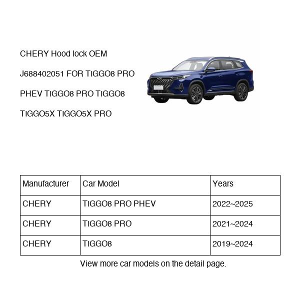 CHERY Hood lock OEM J688402051 FOR TIGGO8 TIGGO5X J688402051-CHERY_OEM
